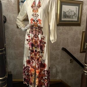 Soft surroundings Fall inspired midi long sleeve dress.